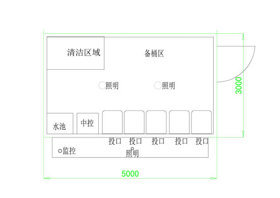 垃圾房尺寸圖，智能垃圾房，垃圾分類收集點，回收站生產廠家，垃圾分類定時定點收集點